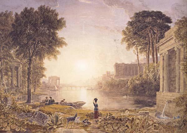Classical Landscape Sunset (mk47), George Barret